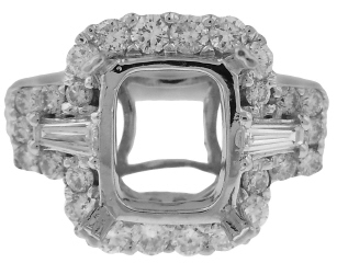 14kt white gold diamond ring semi-mount