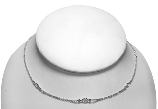 18kt white gold marquise, round and pearshape diamond by the yard 20" neclace