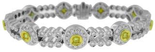 18kt two-tone yellow and white diamond bracelet