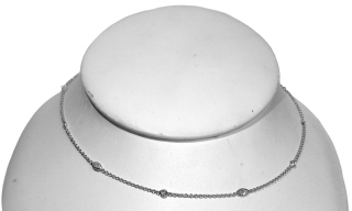 18kt white gold 18" diamonds by the yard necklace