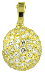 18kt yellow gold pave set diamond pendant