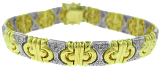 14kt white and yellow gold 7" diamond bracelet