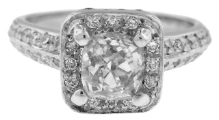 18kt white gold diamond engagement ring.