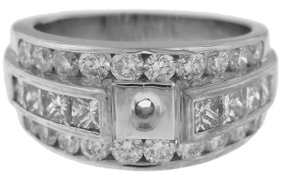14kt white gold diamond ring semi-mount