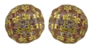 18kt rose gold pink sapphire earrings.