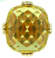 14kt rose gold faceted citrine ring