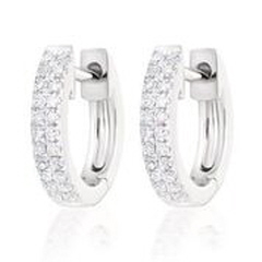 14kt white gold diamond huggie earrings