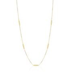 14kt yellow gold necklace with 7 rectangle stations. 18"