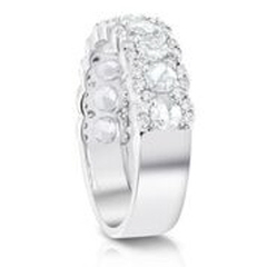 18kt white gold rose cut and round diamond band.
