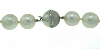 South Sea graduated pearl necklace with w/g clasp