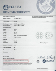 Platinum engagement ring with Old European Cut diamond .95ct H VS1 EGL