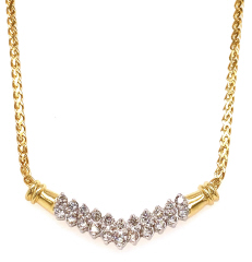 14kt yellow and white gold diamond "V" necklace
