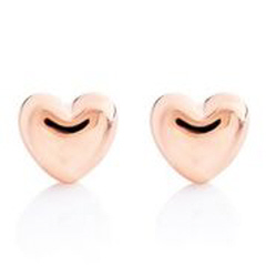 14kt rose gold puffy heart stud earrings.