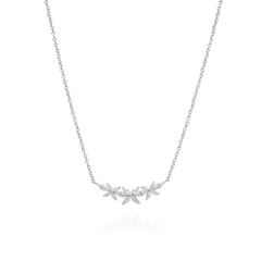 18kt white gold marquise diamond pendnt with chain.