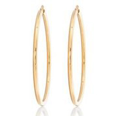 14kt yellow gold polished hoop earrings. 82mm x 4mm