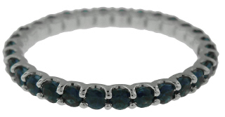 18kt white gold shared prong sapphire eternity band