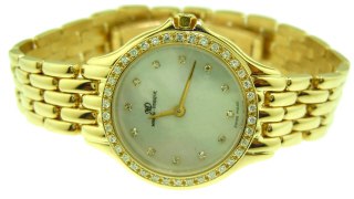 18kt yellow gold Martell Dernier ladies diamond bracelet watch