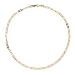 14kt yellow gold 18" paper clip necklace