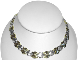 14kt yellow and white gold fancy link necklace