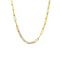 14kt yellow gold paper clip necklace
