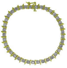 14kt yellow gold "S" style tennis bracelet 2.60tw+/-