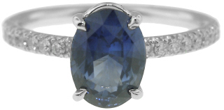 Platinum Sapphire and Diamond ring