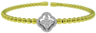 18kt yellow gold  flexible diamond bangle