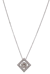 14kt white gold diamond pendant with chain.