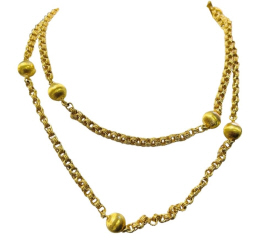 18kt yellow gold gold bead and chain necklace