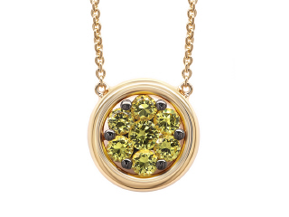 18kt yellow gold yellow sapphire pendant with chain