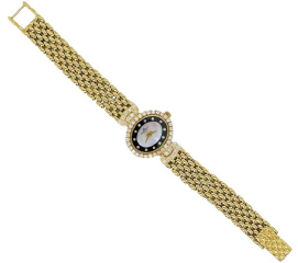 18kt yellow gold Baume Mercier diamond watch