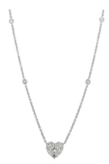 14kt white gold diamond heart pendant with diamond by the yard chain