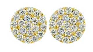14kt yellow gold diamond cluster earrings