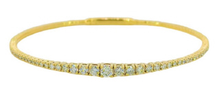 14kt yellow gold flexible diamond bangle