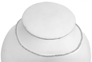 14kt white gold 4 prong diamond straight line tennis necklace