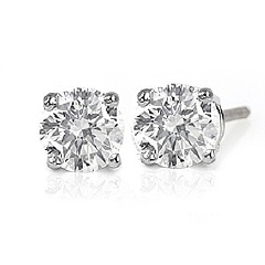 14kt white gold 4-prong diamond stud earrings