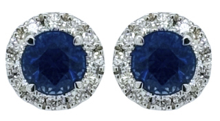 18kt white gold sapphire and diamond earrings.