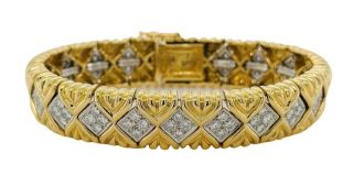 Platinum and 18kt yellow gold diamond bracelet