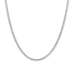 14kt white gold 3 -prong diamond straight line tennis necklace