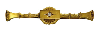 14kt yellow gold mid victorian diamond pin