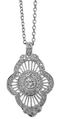 18kt white gold diamond pendant with chain