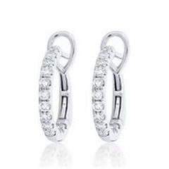 18kt white gold diamond huggie/hoop earrings