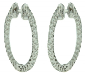 18kt white gold inside-out diamond hoop earrings