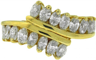 14kt yellow gold marquise diamond ring