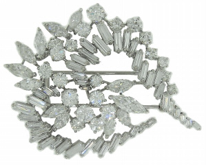 Platinum diamond spray pin c.1960