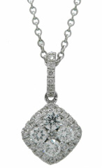 18 kt white gold diamond pendant and chain