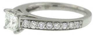 18kt white gold princess cut diamond engagement ring