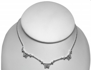 14kt white gold butterfly diamond necklace