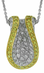 14kt two-tone yellow and white diamond pendant with chain
