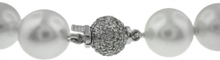 Strand South Sea pearl neckalce with 18kt white gold diamond ball clasp